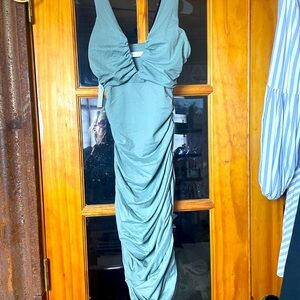 Susana Monaco Blue-Green Ruched Dress, Size XS